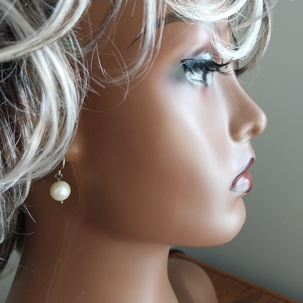 Sterling Silver Freshwater Pearl Drop Earrings - Picture 2 of 12